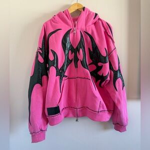 Named Collective Pink and Black Graphic Hoodie
